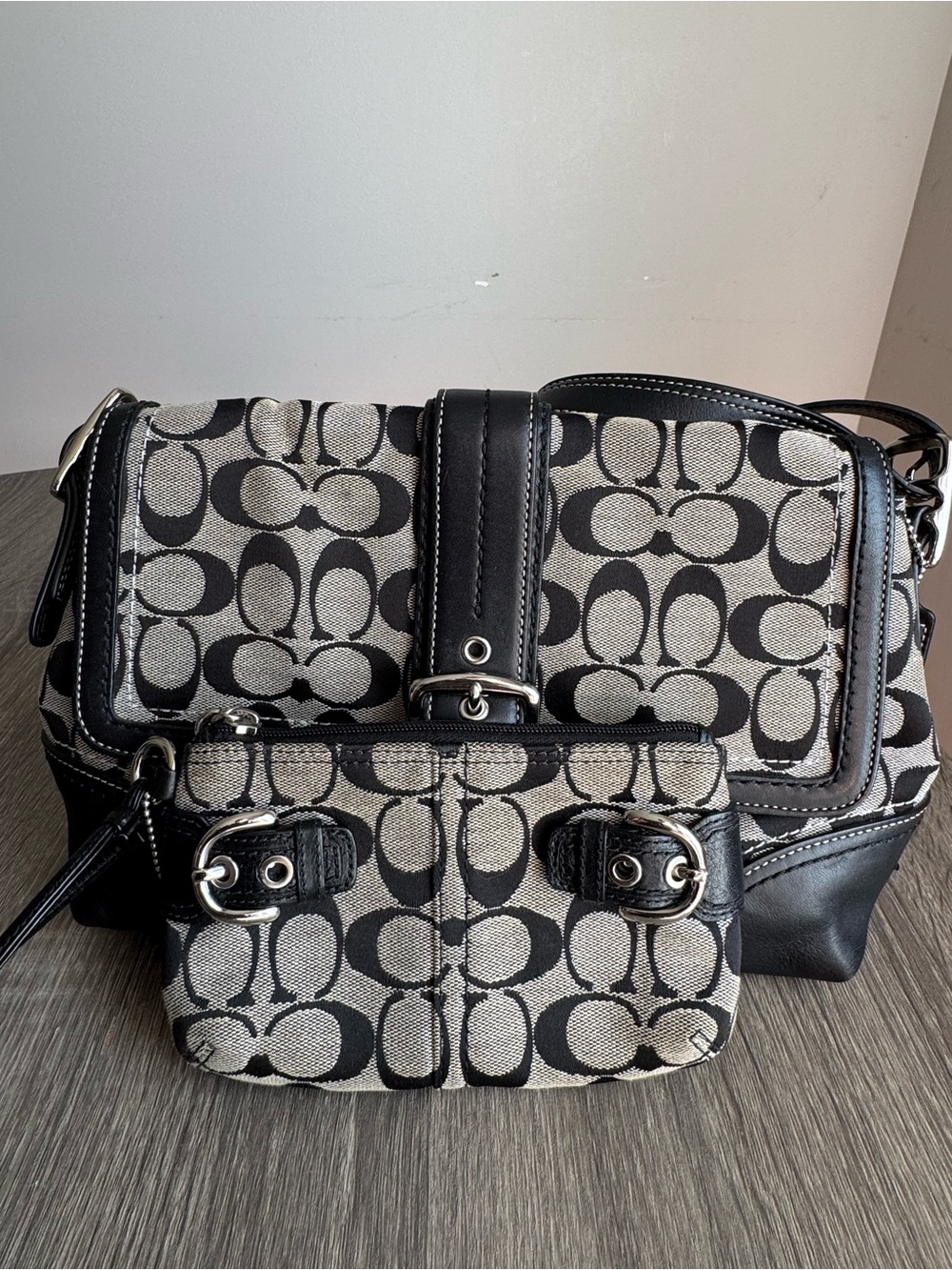 Coach Hampton Signature Flap Bag and Wallet - F12641 Y2K